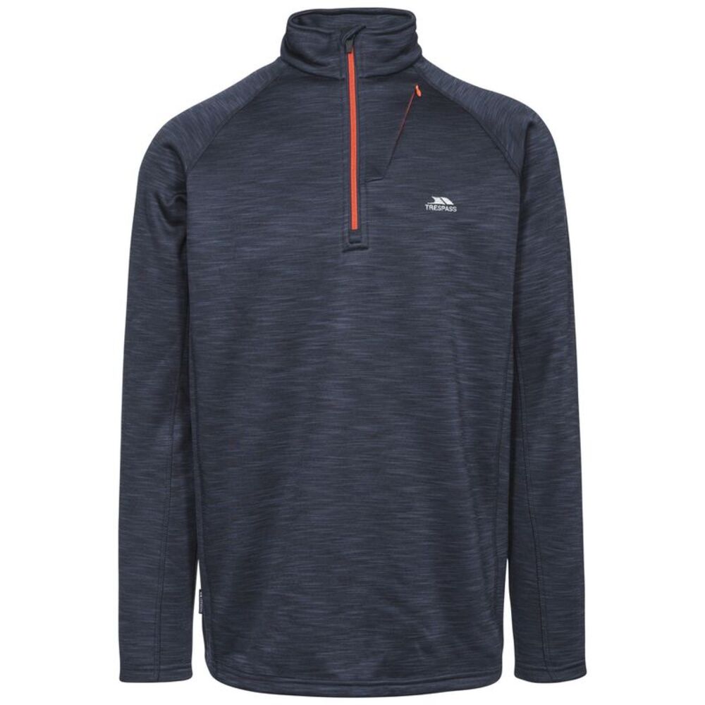 Trespass Mens Collins Half Zip Fleece Top / Navy Marl